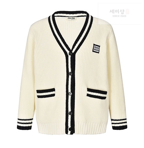 Miu Miu 미우미우 24SS 로고 패치 가디건 의류 2번 이미지