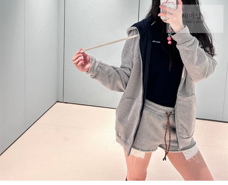 Miu Miu 미우미우 25FW 로고 아플리케 리버시블 후드 집업 의류 3번 이미지