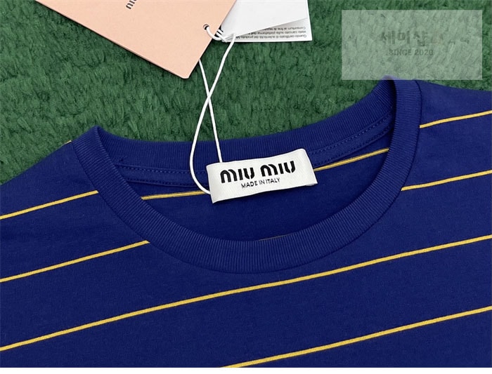 Miu Miu 미우미우 25SS 스트라이프 반팔 티셔츠 의류 7번 이미지