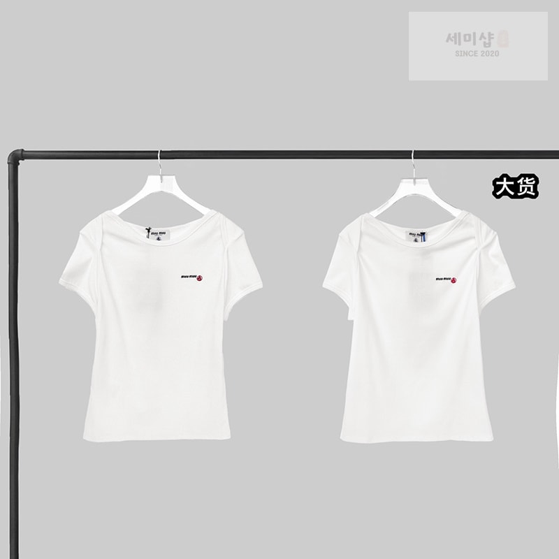 Miu Miu 미우미우 x 프티바토 로고 반팔티셔츠 의류 1번 이미지