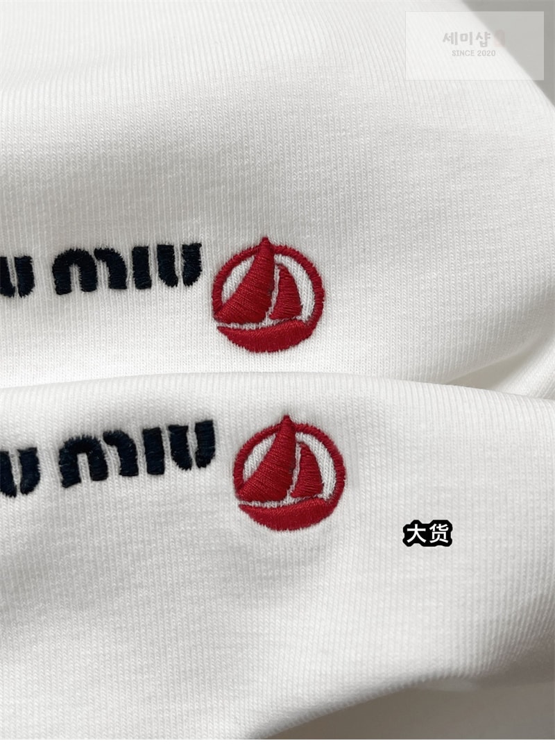 Miu Miu 미우미우 x 프티바토 로고 반팔티셔츠 의류 6번 이미지