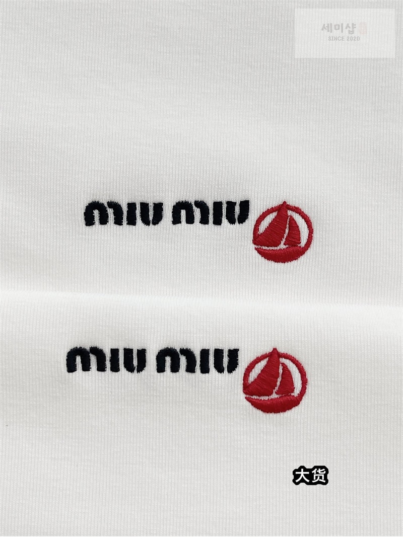 Miu Miu 미우미우 x 프티바토 로고 반팔티셔츠 의류 10번 이미지