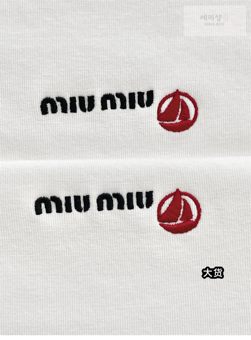 Miu Miu 미우미우 x 프티바토 로고 반팔티셔츠 의류 11번 이미지