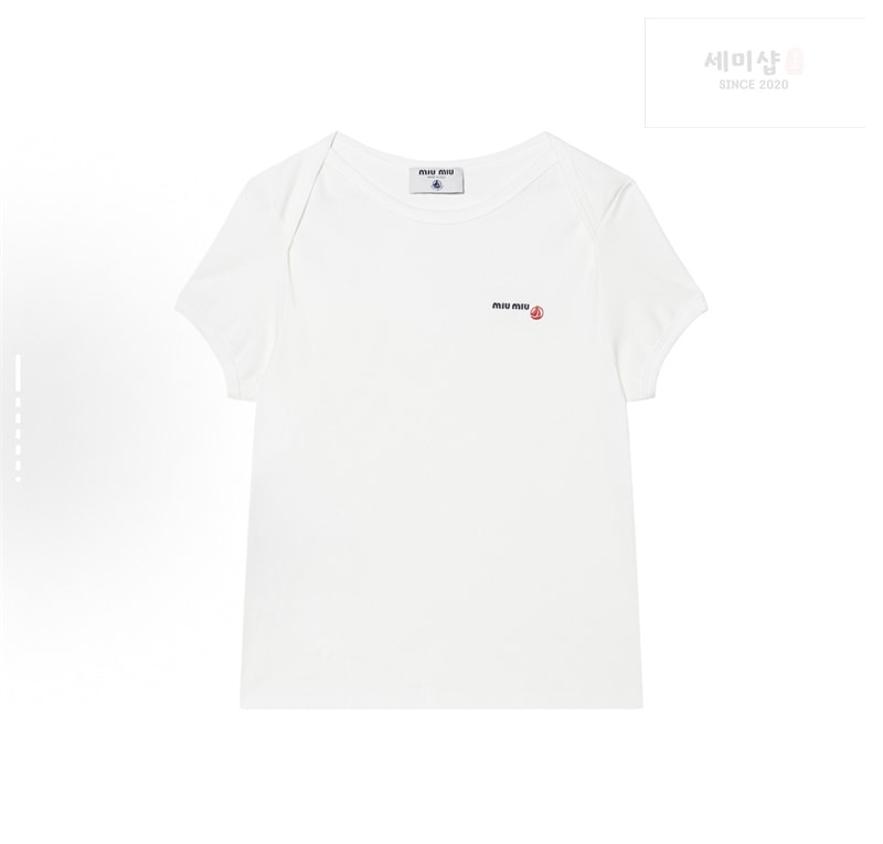 Miu Miu 미우미우 x 프티바토 로고 반팔티셔츠 의류 14번 이미지