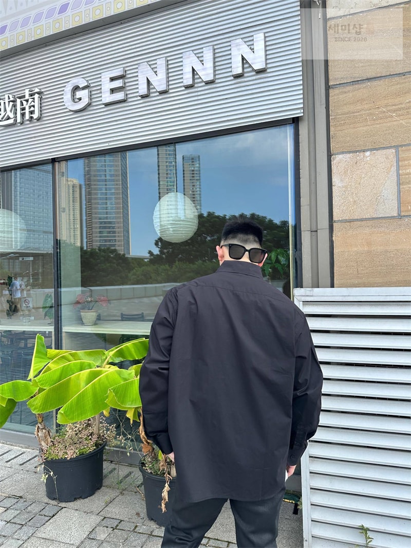 Balenciaga 발렌시아가 나노 BB 아트워크 포플린 셔츠 블랙 의류 4번 이미지