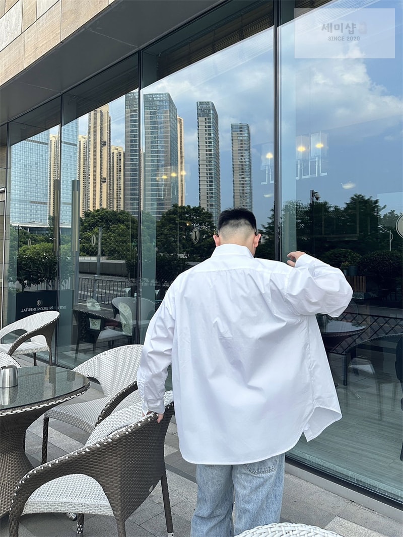 Balenciaga 발렌시아가 나노 BB 아트워크 포플린 셔츠 블랙 의류 5번 이미지