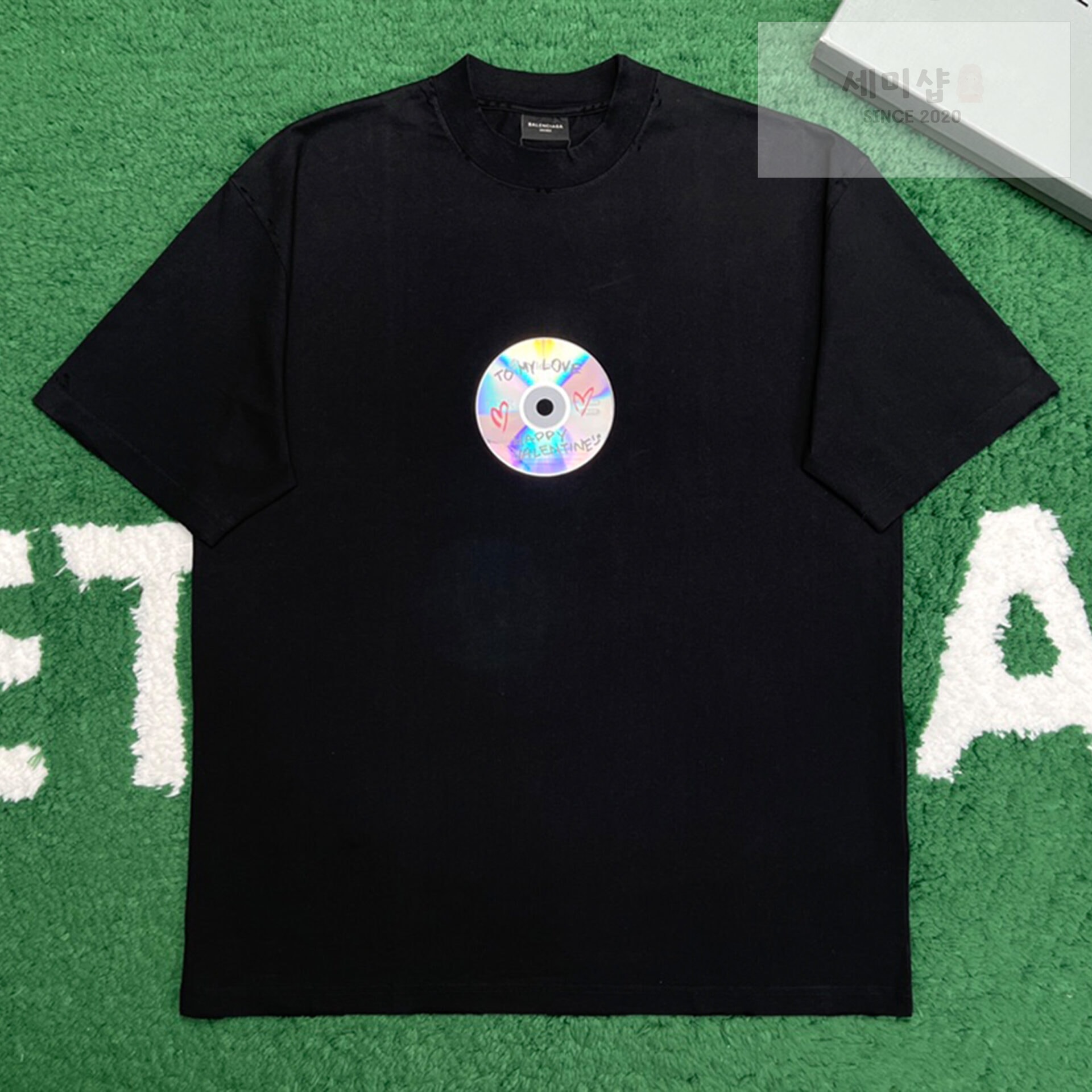 Balenciaga 발렌시아가 남자 TO MY LOVE 핏 블랙 미디엄 티셔츠 BLACK 의류 21번 이미지