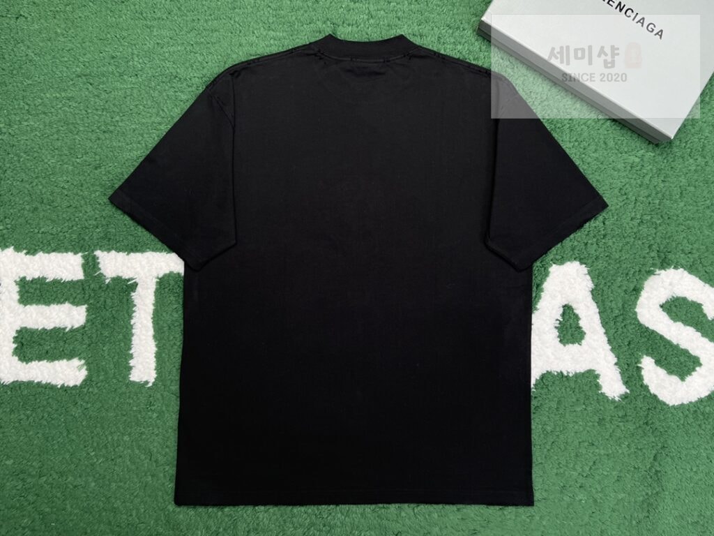 Balenciaga 발렌시아가 남자 TO MY LOVE 핏 블랙 미디엄 티셔츠 BLACK 의류 2번 이미지