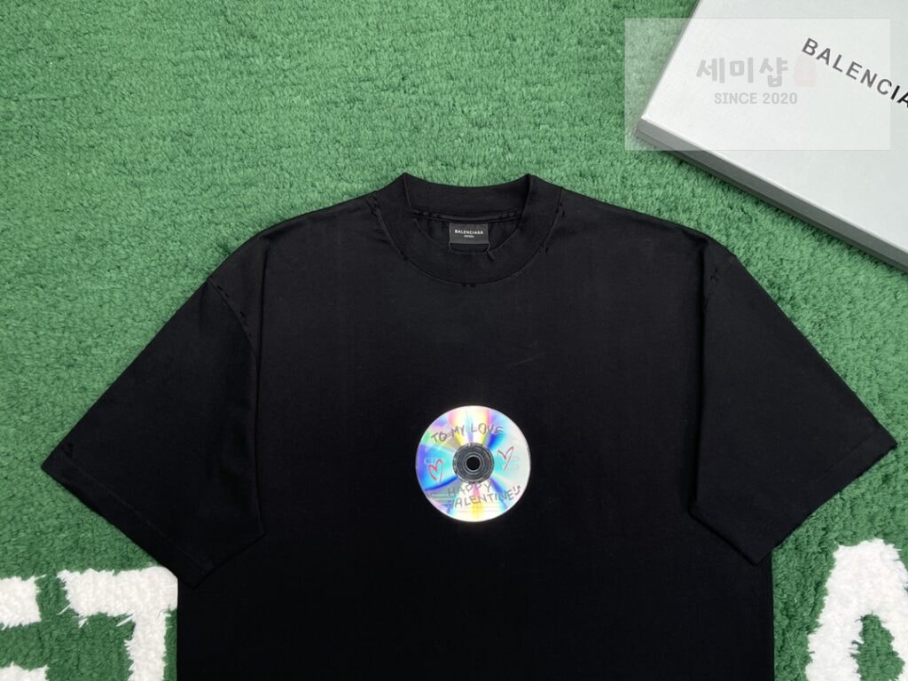 Balenciaga 발렌시아가 남자 TO MY LOVE 핏 블랙 미디엄 티셔츠 BLACK 의류 3번 이미지