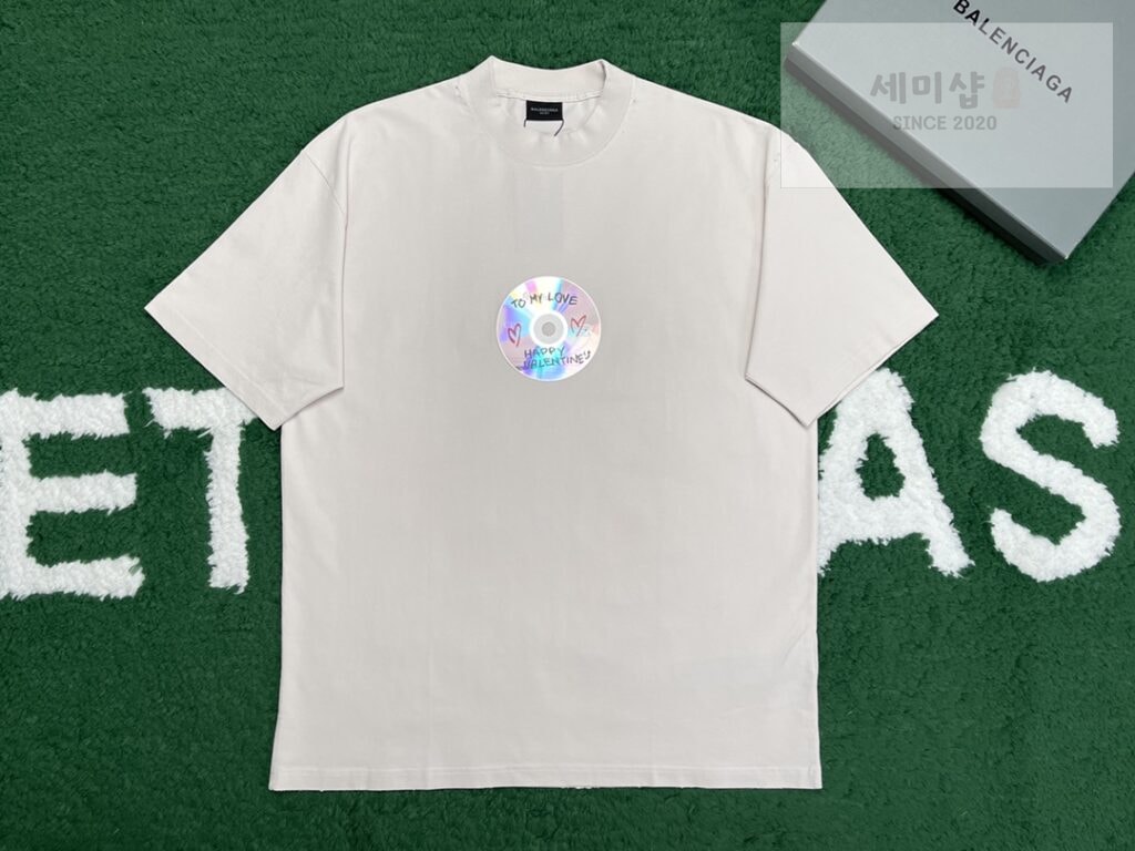 Balenciaga 발렌시아가 남자 TO MY LOVE 핏 블랙 미디엄 티셔츠 BLACK 의류 13번 이미지