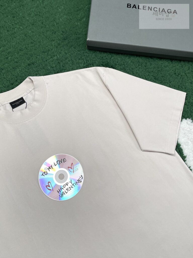 Balenciaga 발렌시아가 남자 TO MY LOVE 핏 블랙 미디엄 티셔츠 BLACK 의류 16번 이미지