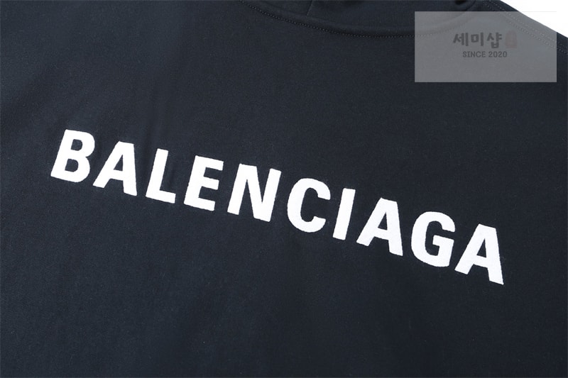 발렌시아가 발렌시아가 로고 코튼 후드 스웨트셔츠 블랙 의류 20번 이미지