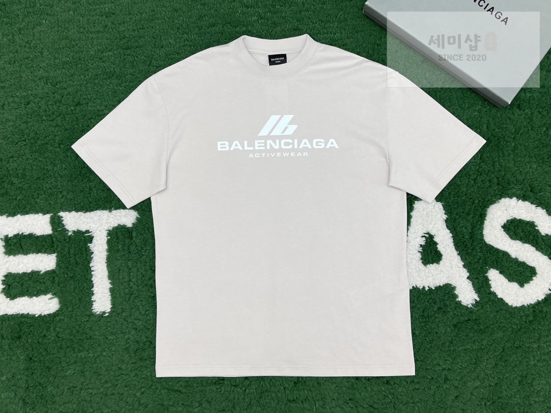 Balenciaga 발렌시아가 액티브웨어 빈티지 저지 미디엄핏 반팔 티셔츠 “2COLOR” NO.1 의류 20번 이미지