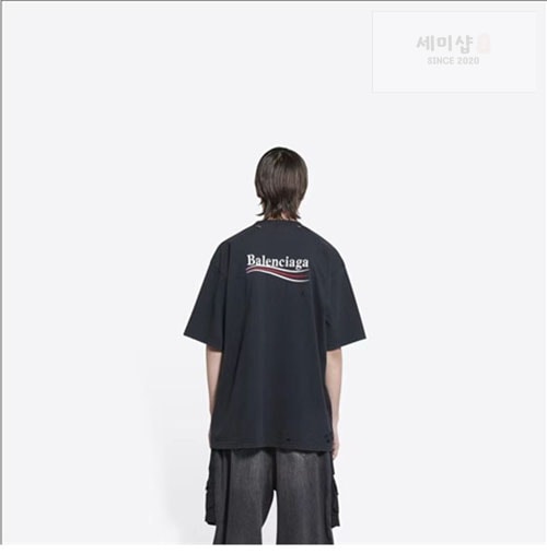 Balenciaga 발렌시아가 웨이브로고 반팔 티셔츠 의류 1번 이미지
