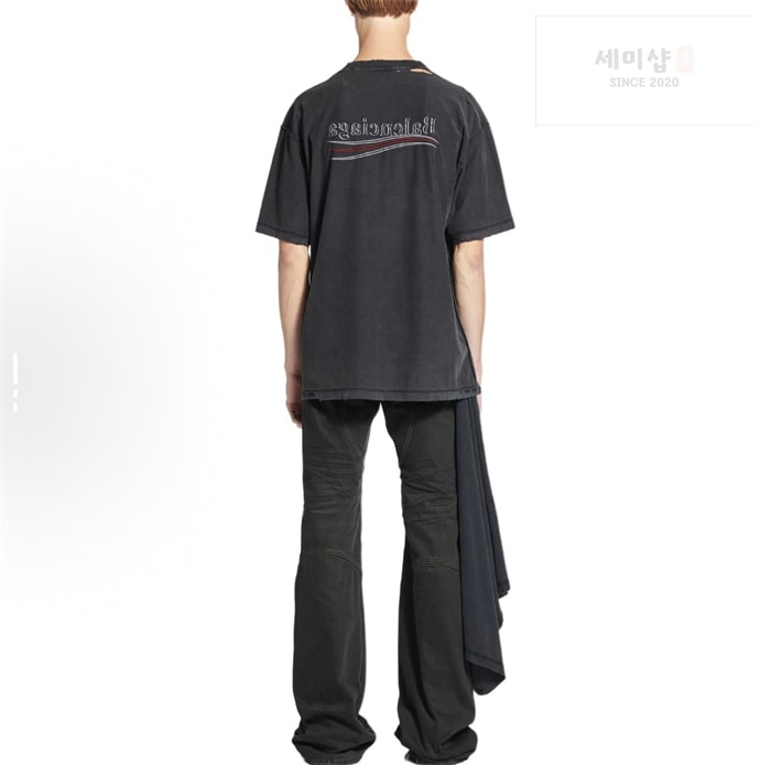 Balenciaga 발렌시아가 웨이브로고 폴리티컬 캠페인 인사이드 아웃 반팔 티셔츠 레플리카 1번 이미지 - 의류 | 세미샵 레플리카 사이트