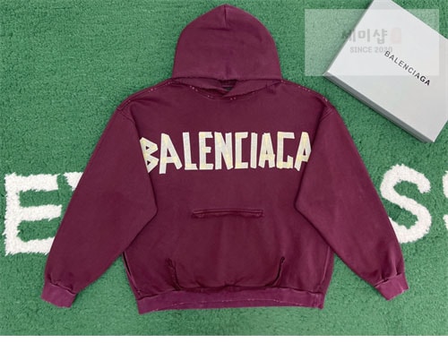 Balenciaga 발렌시아가 테이프 타입 립드 포켓 오버사이즈 후드 3컬러 의류 6번 이미지