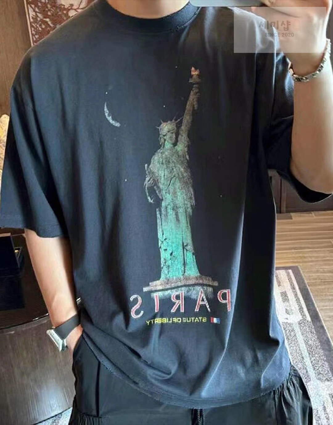 Balenciaga 발렌시아가 파리 리버티 미디엄 핏 반팔 티셔츠 “2COLOR” NO.1 의류 4번 이미지