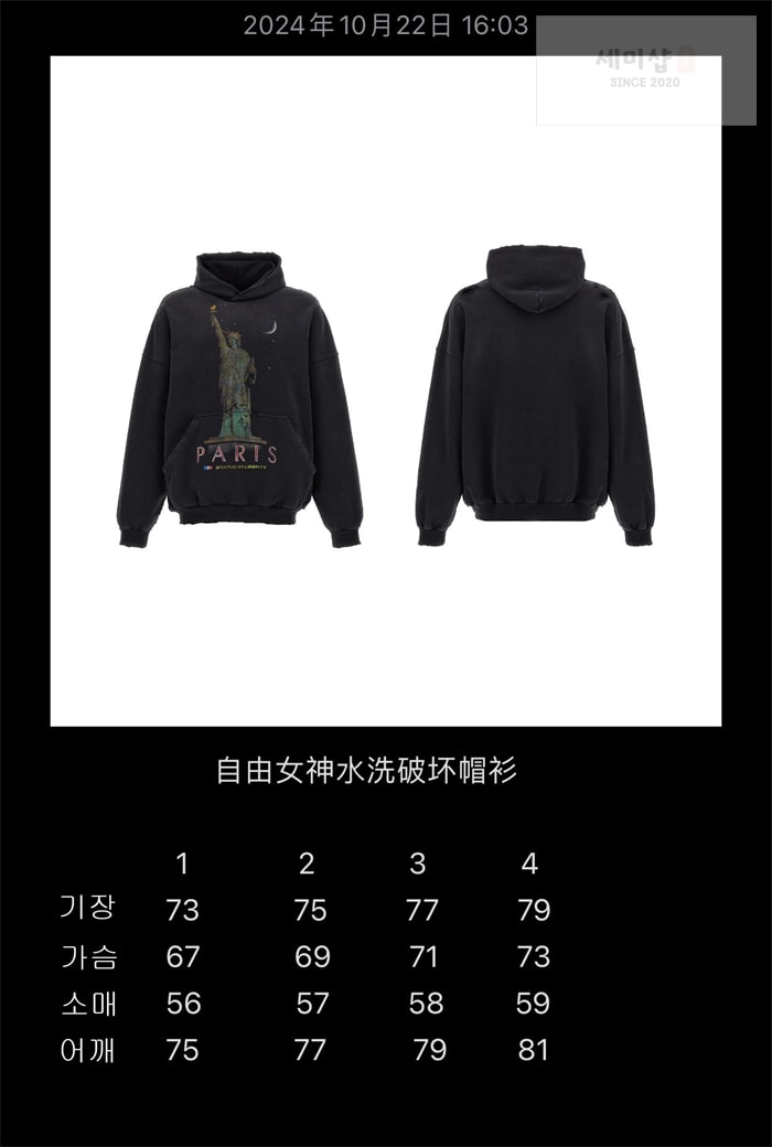 Balenciaga 발렌시아가 파리 리버티 오버사이즈 후디 의류 2번 이미지
