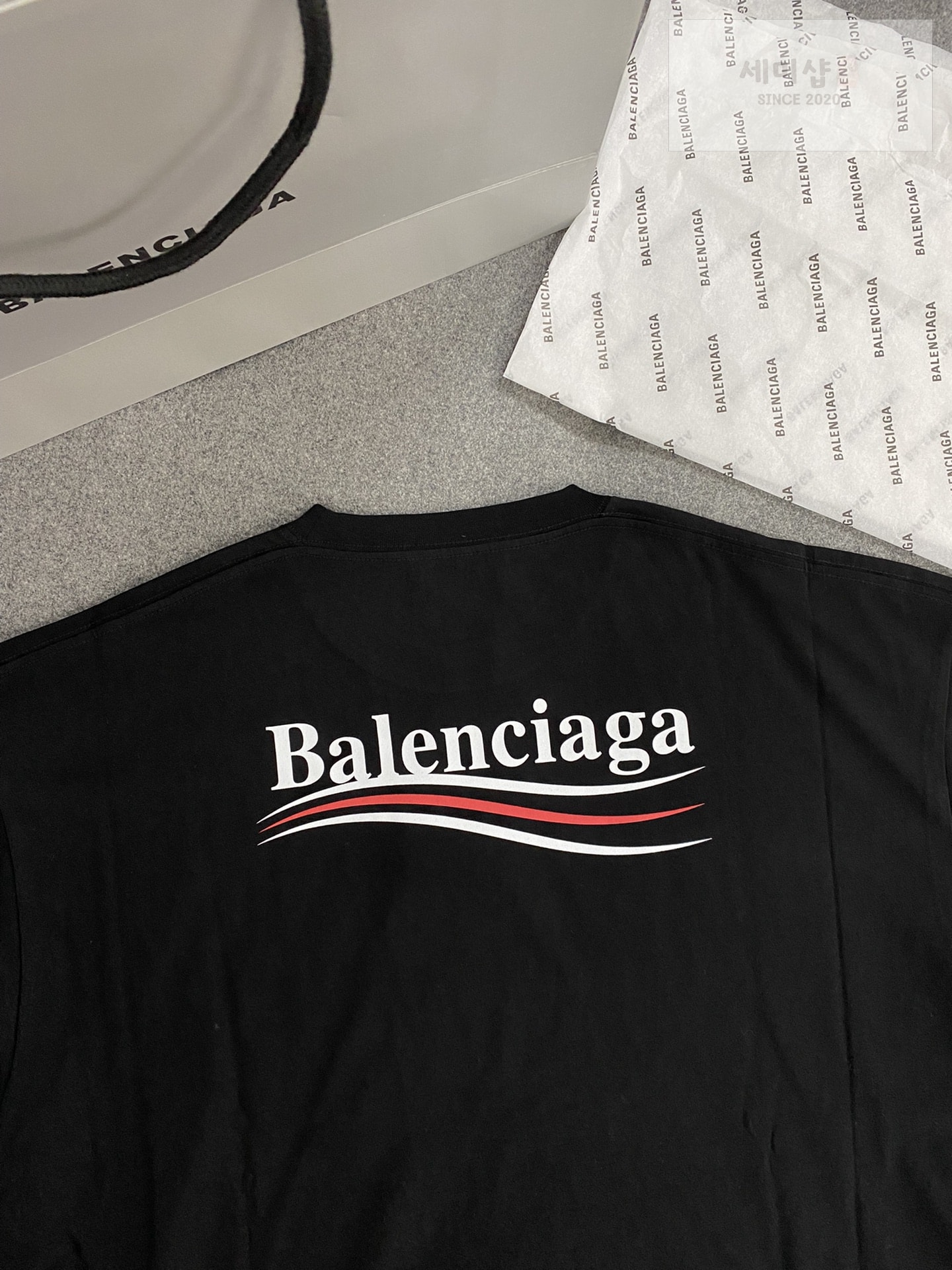 Balenciaga 발렌시아가 폴리티컬 로고 켐페인 라지 핏 반팔 티셔츠 블랙 의류 10번 이미지