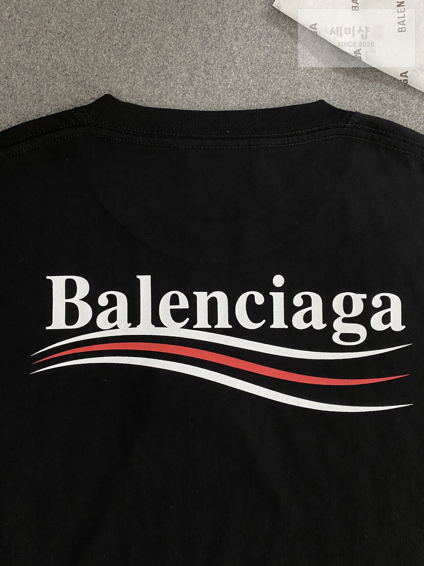 Balenciaga 발렌시아가 폴리티컬 로고 켐페인 라지 핏 반팔 티셔츠 블랙 의류 12번 이미지