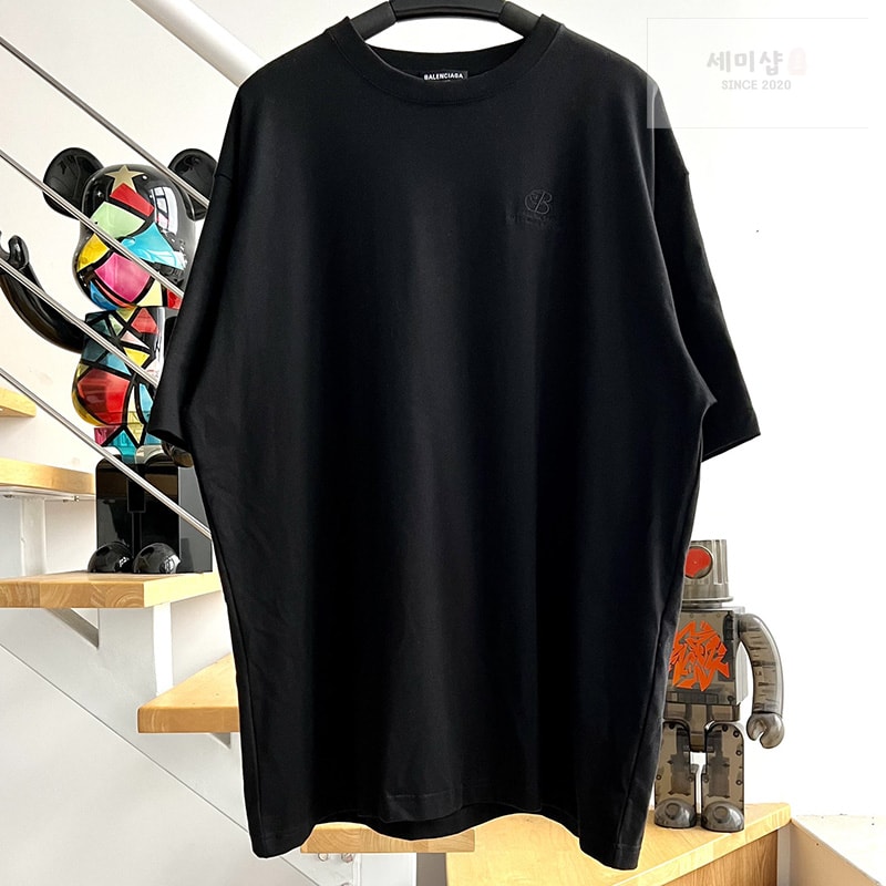 발렌시아가 발렌시아가 22ss 호텔 로고 자수 루즈핏 반팔 티셔츠 의류 1번 이미지