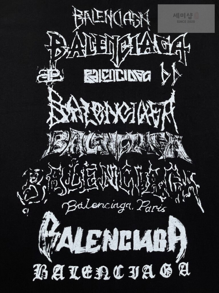 Balenciaga 발렌시아가 24SS 그래픽 멀티 프린트 로고 오버핏 반팔 “4COLOR” BLACK 의류 24번 이미지