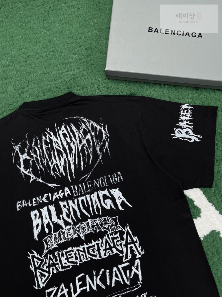 Balenciaga 발렌시아가 24SS 그래픽 멀티 프린트 로고 오버핏 반팔 “4COLOR” BLACK 의류 21번 이미지