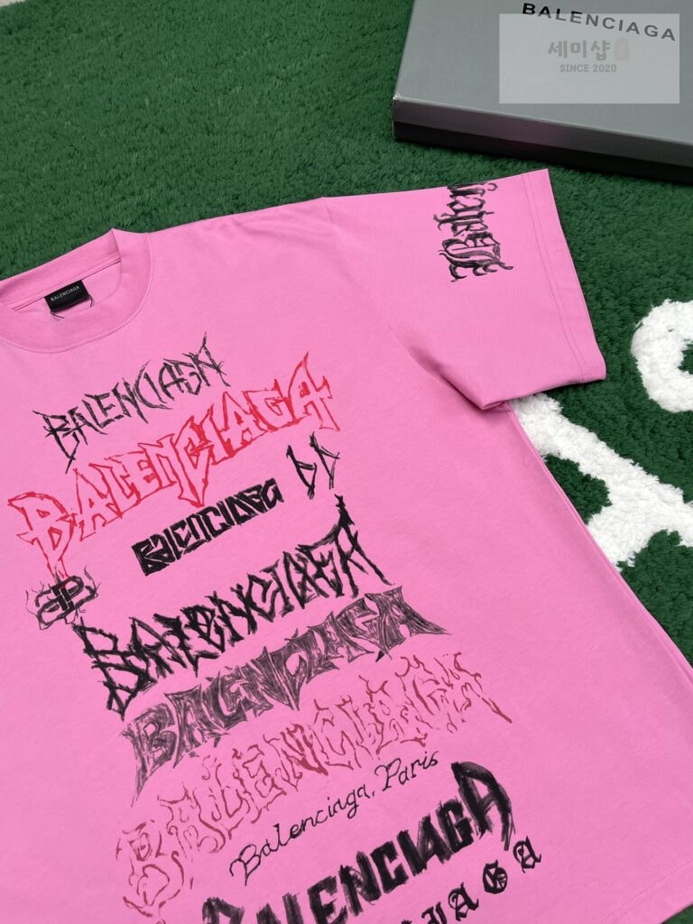 Balenciaga 발렌시아가 24SS 그래픽 멀티 프린트 로고 오버핏 반팔 “4COLOR” BLACK 의류 9번 이미지