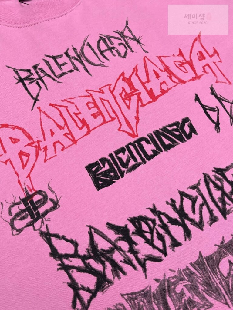 Balenciaga 발렌시아가 24SS 그래픽 멀티 프린트 로고 오버핏 반팔 “4COLOR” BLACK 의류 12번 이미지
