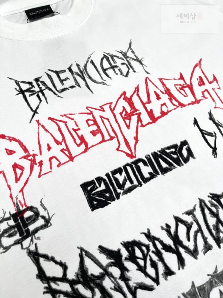 Balenciaga 발렌시아가 24SS 그래픽 멀티 프린트 로고 오버핏 반팔 “4COLOR” BLACK 의류 22번 이미지
