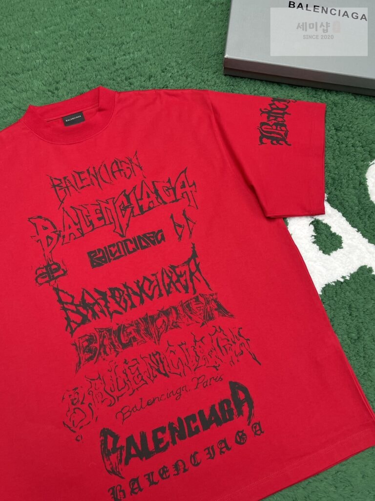 Balenciaga 발렌시아가 24SS 그래픽 멀티 프린트 로고 오버핏 반팔 “4COLOR” BLACK 의류 25번 이미지
