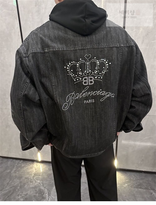 Balenciaga 발렌시아가 BB왕관 로고 데님 자켓 의류 5번 이미지