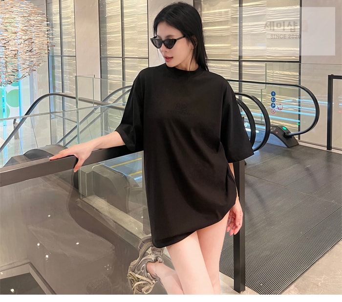 Balenciaga 발렌시아가 BB 로고 반팔 티셔츠 의류 4번 이미지