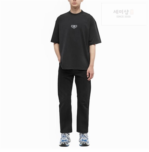 Balenciaga 발렌시아가 BB 로고 반팔 티셔츠 의류 3번 이미지