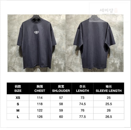 Balenciaga 발렌시아가 BB 로고 반팔 티셔츠 의류 11번 이미지