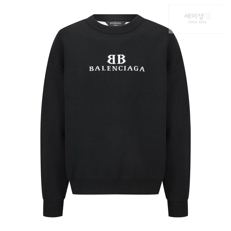 Balenciaga 발렌시아가 BB 로고 자카드 울 블렌드 니트 의류 5번 이미지