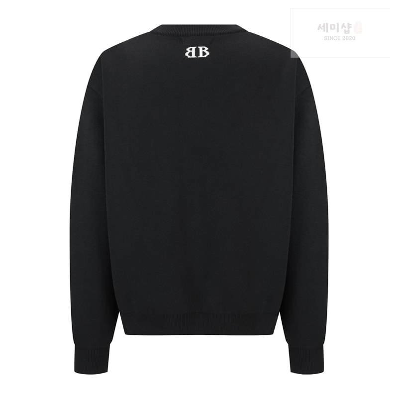 Balenciaga 발렌시아가 BB 로고 자카드 울 블렌드 니트 의류 6번 이미지