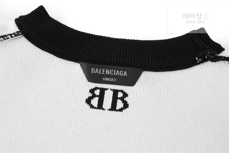 Balenciaga 발렌시아가 BB 로고 자카드 울 블렌드 니트 의류 15번 이미지