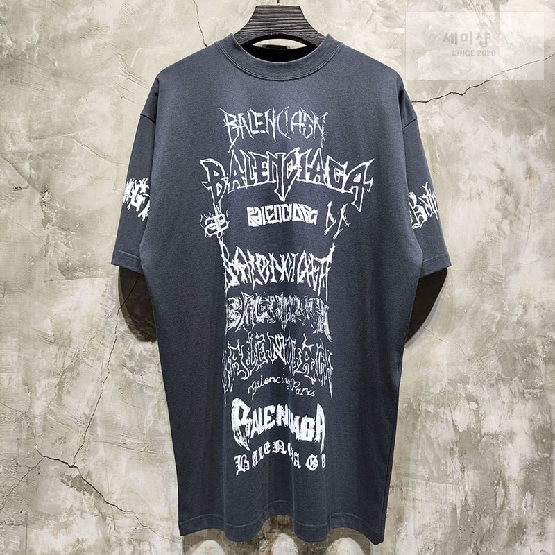 Balenciaga 발렌시아가 DIY 메탈 프린트 오버핏 반팔 티셔츠 의류 1번 이미지
