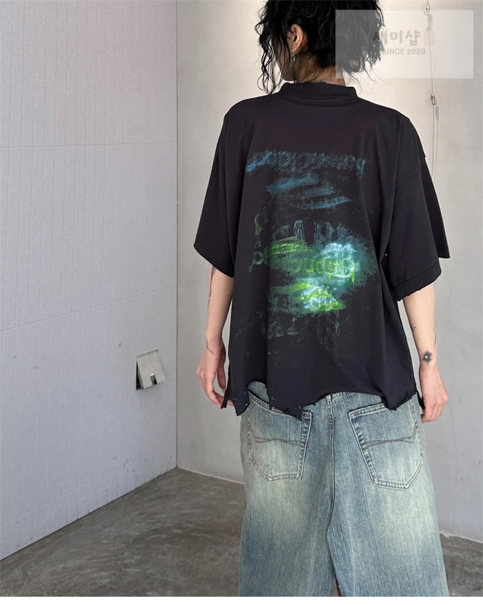 Balenciaga 발렌시아가 DIY 임프린트 반팔 티셔츠 의류 2번 이미지