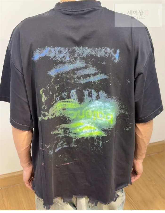Balenciaga 발렌시아가 DIY 임프린트 반팔 티셔츠 의류 4번 이미지