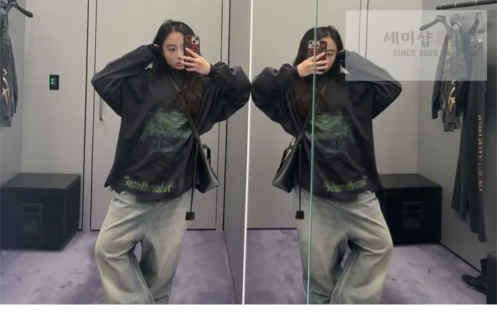 Balenciaga 발렌시아가 DIY 임프린트 크롭 롱 슬리브 의류 4번 이미지