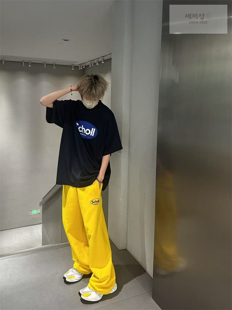 Balenciaga 발렌시아가 x 숄 Scholl 로고 와이드 오버사이즈 팬츠 레플리카 2번 이미지 - 의류 | 세미샵 레플리카 사이트