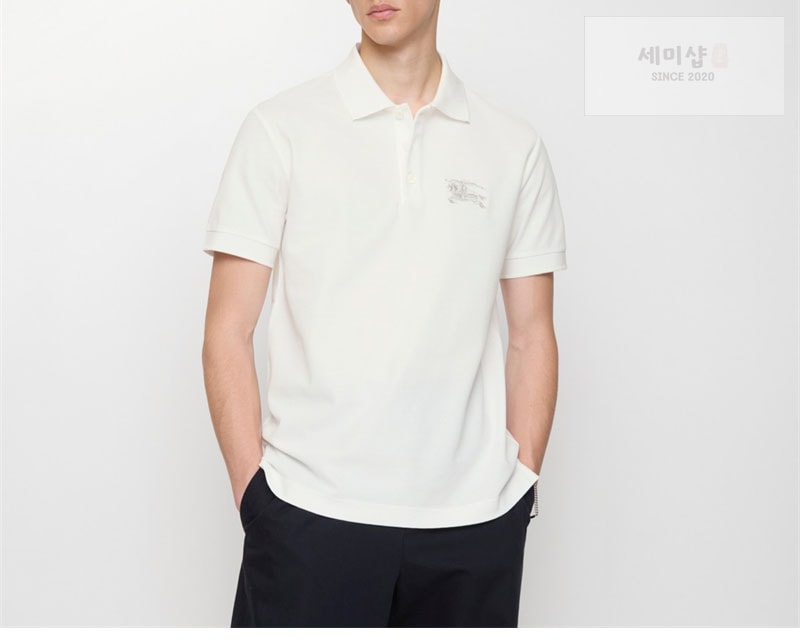 버버리 버버리 메탈릭 EKD 코튼 폴로 셔츠 블랙 의류 5번 이미지