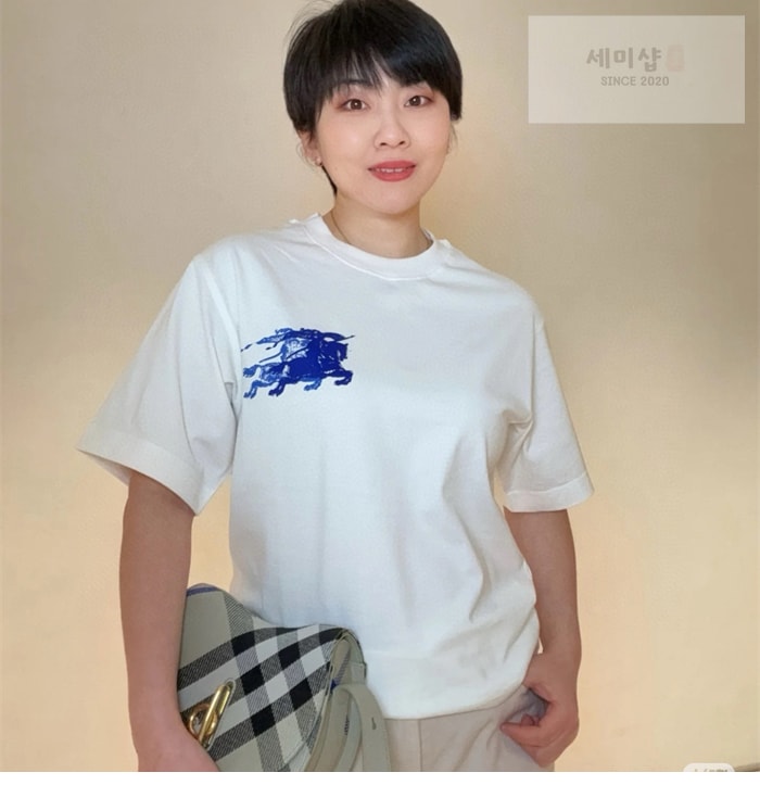 Burberry 버버리 스크린 프린트 EKD 코튼 티셔츠 의류 3번 이미지