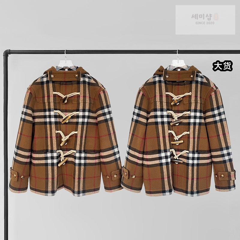 Burberry 버버리 체크 더플 코트 의류 1번 이미지