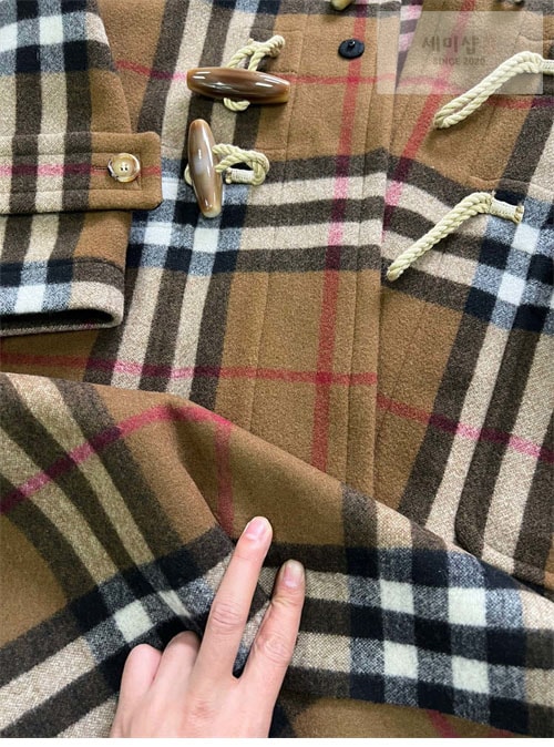 Burberry 버버리 체크 더플 코트 의류 4번 이미지