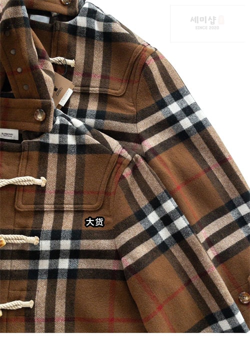 Burberry 버버리 체크 더플 코트 의류 10번 이미지