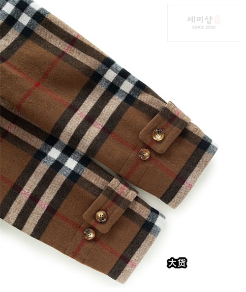 Burberry 버버리 체크 더플 코트 의류 14번 이미지