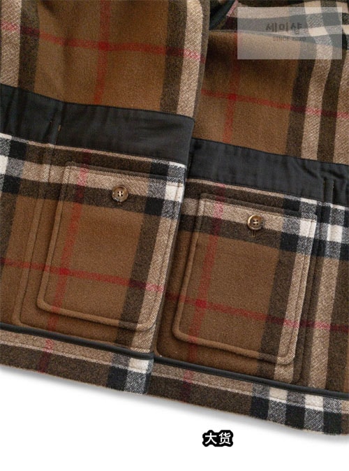 Burberry 버버리 체크 더플 코트 의류 15번 이미지